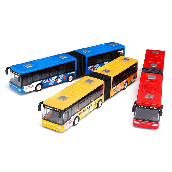 Blue,Red,Green 1:64 18cm Baby Pull Back Shuttle Bus Diecast Model Vehicle Kids Toy Image 1