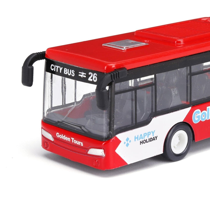 Blue,Red,Green 1:64 18cm Baby Pull Back Shuttle Bus Diecast Model Vehicle Kids Toy Image 2