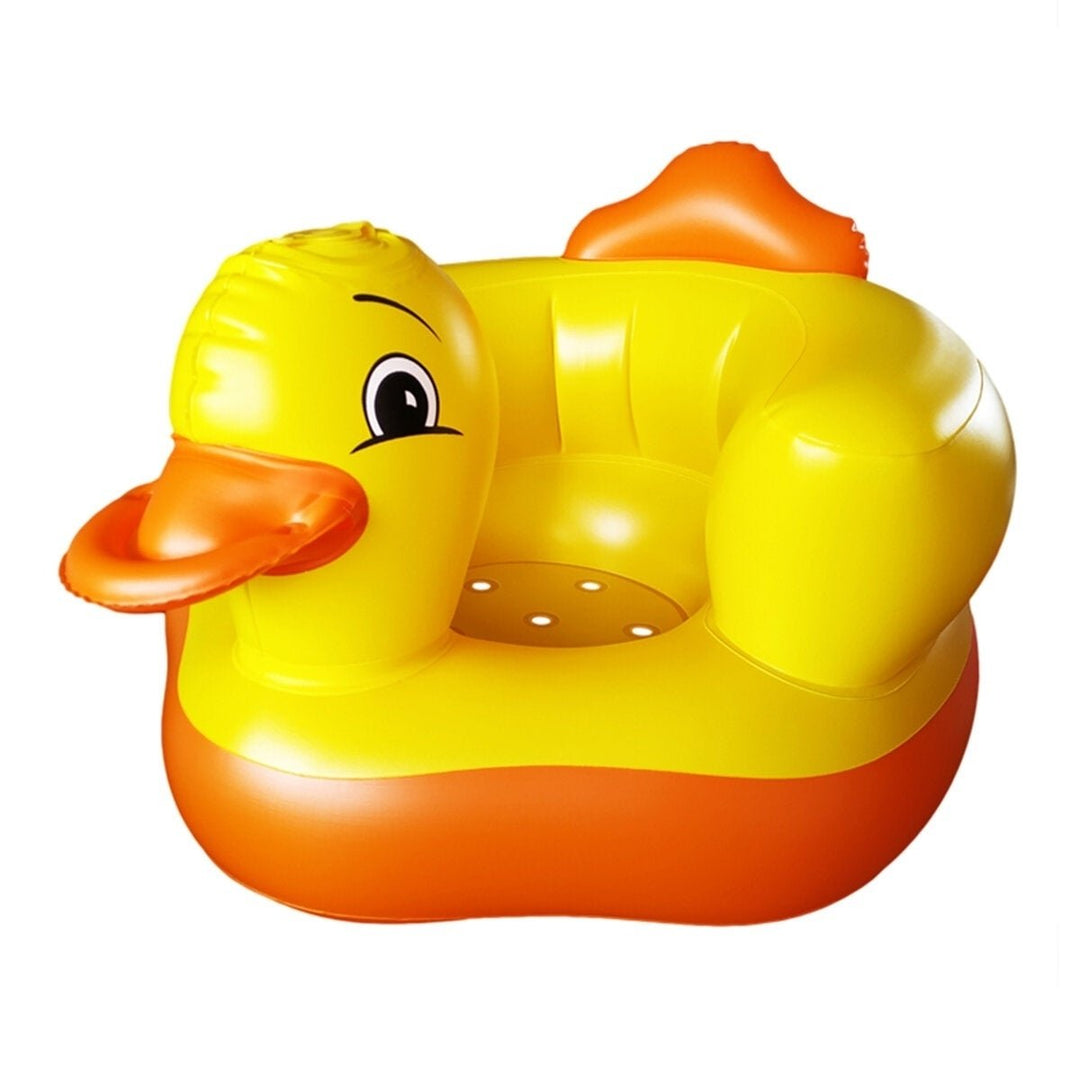 Cartoon Cute Yellow Duck Inflatable Toys Portable Sofa Multi-functional Bathroom Sofa Chair for Kids Gift Image 1
