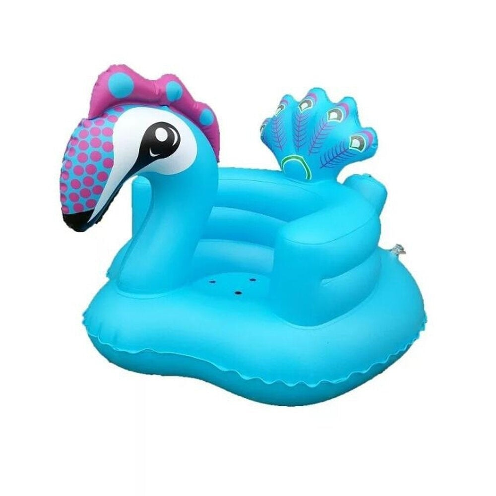 Cartoon Cute Peacock Inflatable Toys Portable Sofa Multi-functional Bathroom Sofa Chair for Kids Gift Image 3