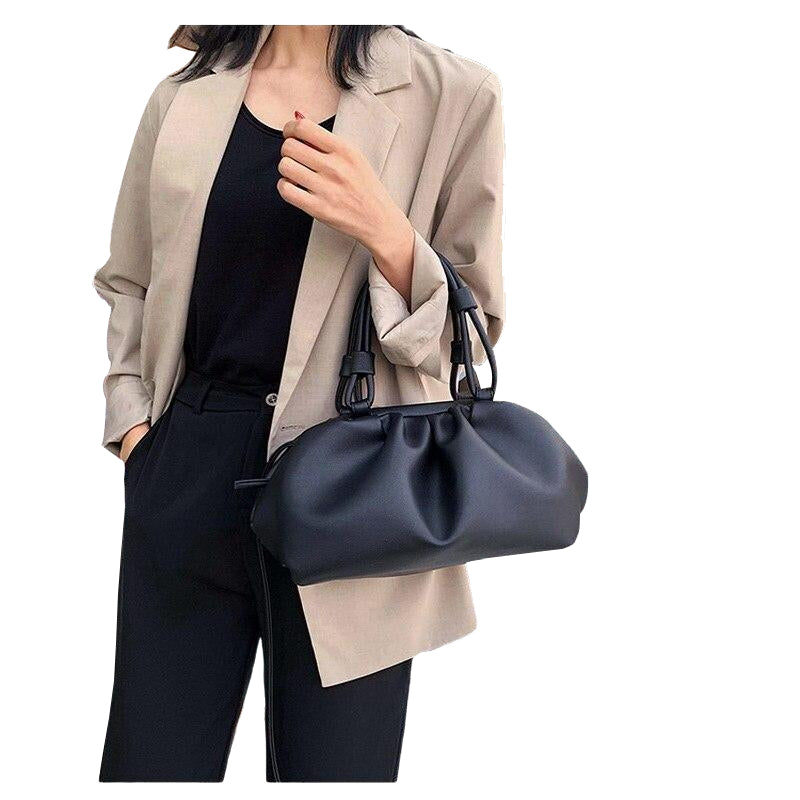 Casual Dumpling Lady Handbags Cloud Shape Pleated Crossbody Bags For Women Soft PU Leather Shoulder Image 11