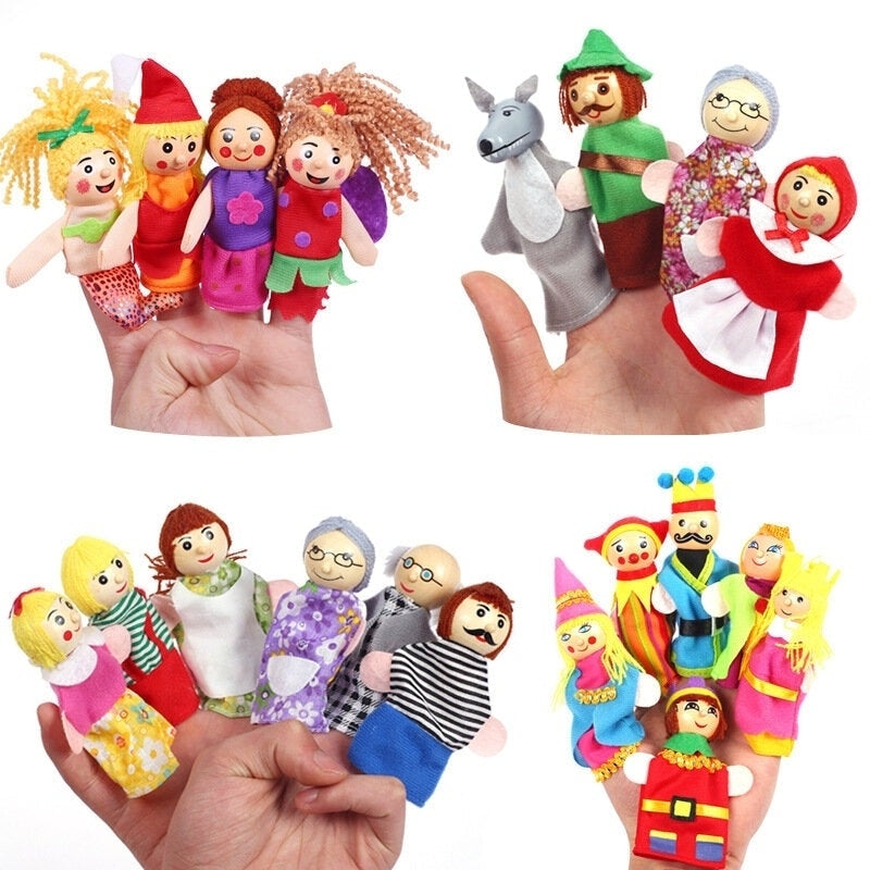 Christmas 7 Types Family Finger Puppets Set Soft Cloth Doll For Kids Childrens Gift Plush Toys Image 1