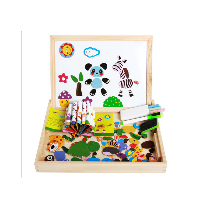 Childrens Magnetic Puzzle Double-sided Drawing Board Early Childhood Education Indoor toys Image 3