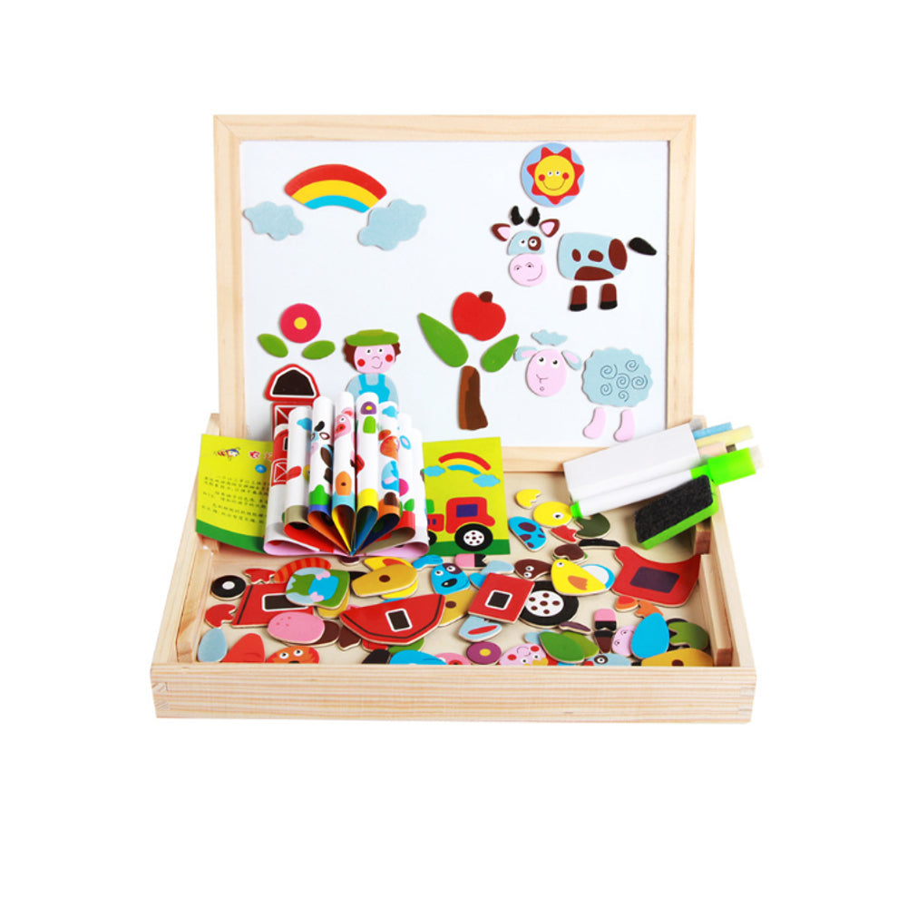 Childrens Magnetic Puzzle Double-sided Drawing Board Early Childhood Education Indoor toys Image 4