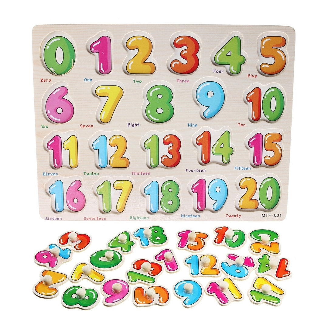 Colorful Wooden Alphabet,Math,Number Jigsaw Puzzle Toy Intelligence Early Education Toys Image 8