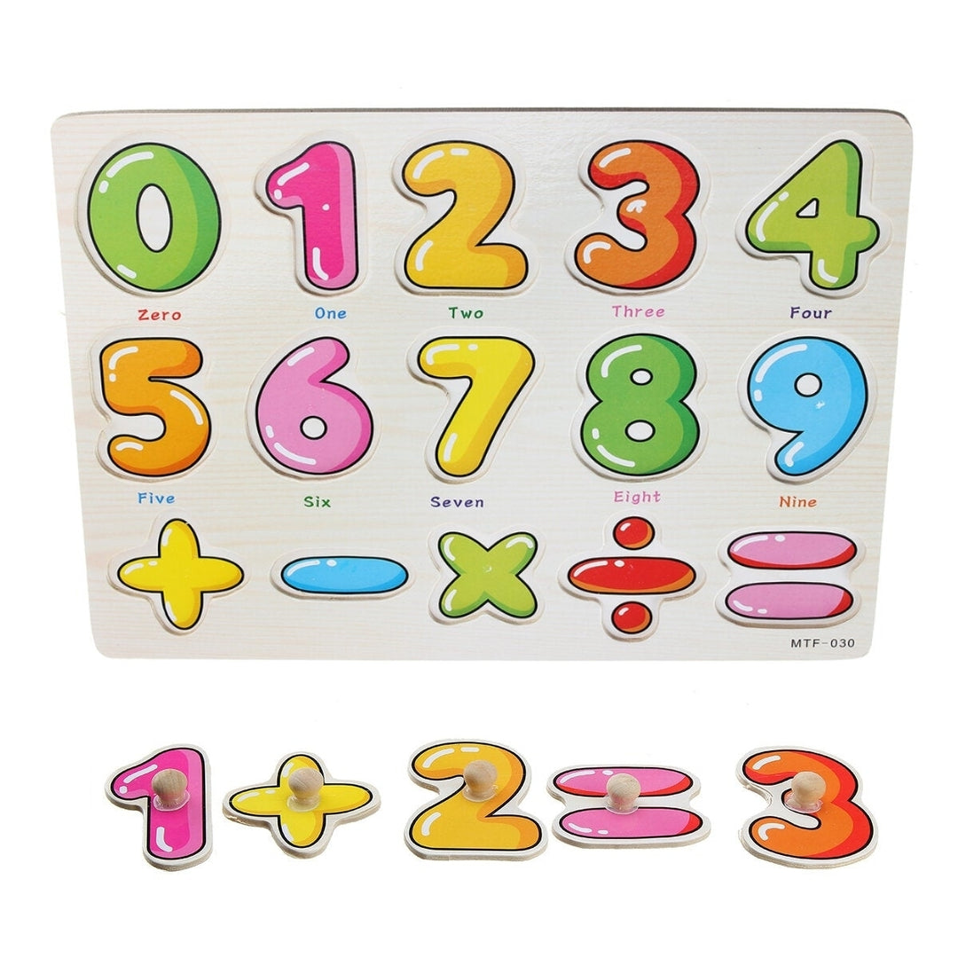 Colorful Wooden Alphabet,Math,Number Jigsaw Puzzle Toy Intelligence Early Education Toys Image 9