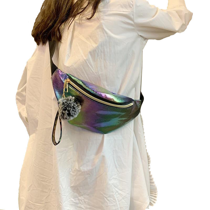 Cool Sequins Printing Waist Bag For Woman Fashion Girls Shoulder Belt Bags Kids Waist Packs Glitter Phone Pouch Image 3