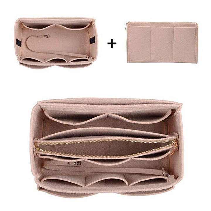 Cosmetic Bags Felt Cloth Handbag Organizer Insert Bag Travel Inner Purse Portable Make up Fits Speedy Neverfull Image 8
