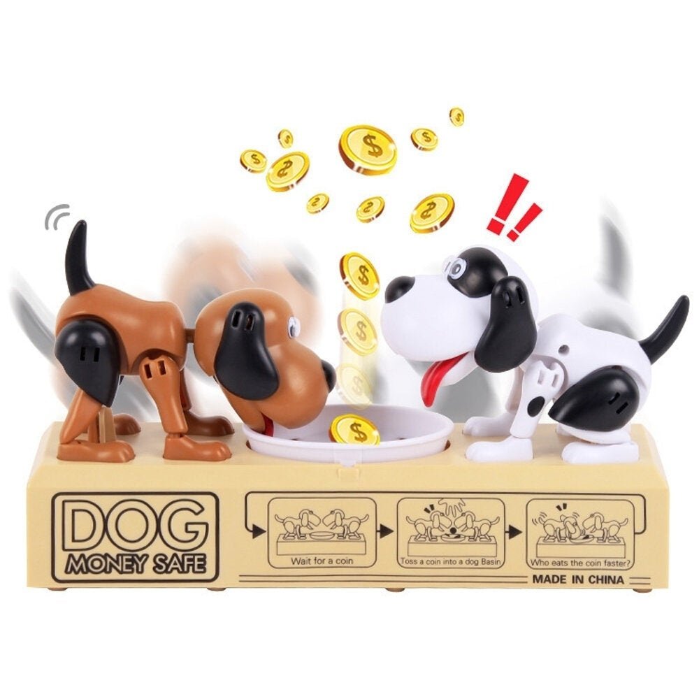 Creative Magic Stealing Coin Double Hungry Dog Money Box Cute Saving Money Dogs Doll Gifts for Kids Gift Image 1