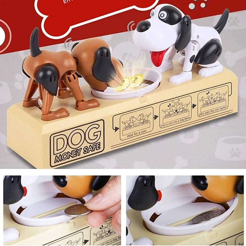 Creative Magic Stealing Coin Double Hungry Dog Money Box Cute Saving Money Dogs Doll Gifts for Kids Gift Image 4
