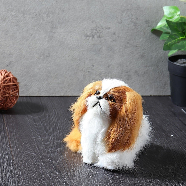 Cute Puppy Lifelike Simulation Dog Stuffed Plush Toy Realistic Home Desk Decoration Image 7