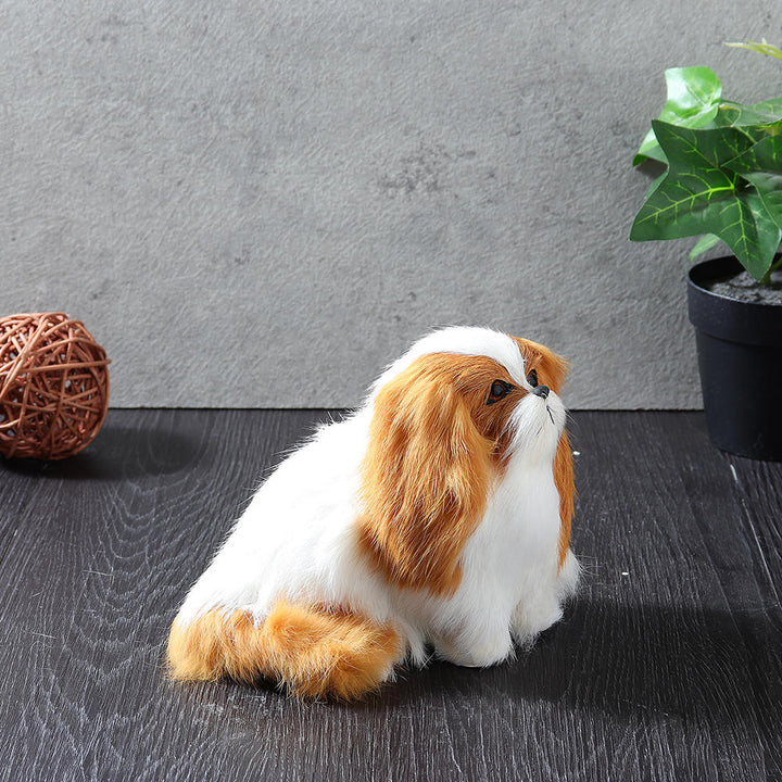 Cute Puppy Lifelike Simulation Dog Stuffed Plush Toy Realistic Home Desk Decoration Image 9