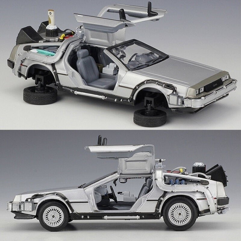 Diecast Alloy Model Car Door Openable Delorean Back to the Future Time Machines Metal Toy Car for Kid Gift Collection Image 3