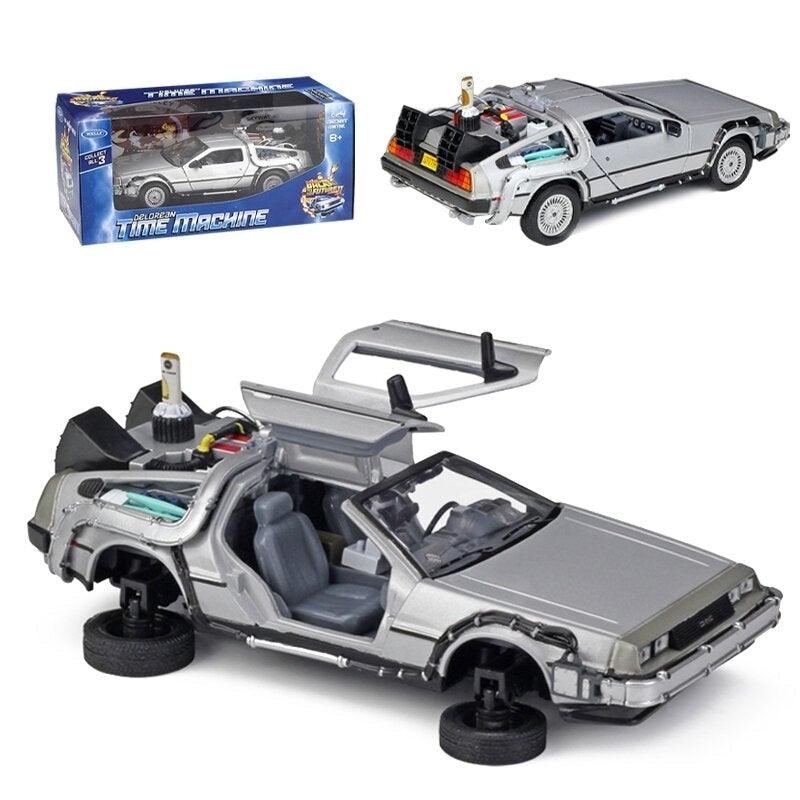 Diecast Alloy Model Car Door Openable Delorean Back to the Future Time Machines Metal Toy Car for Kid Gift Collection Image 6