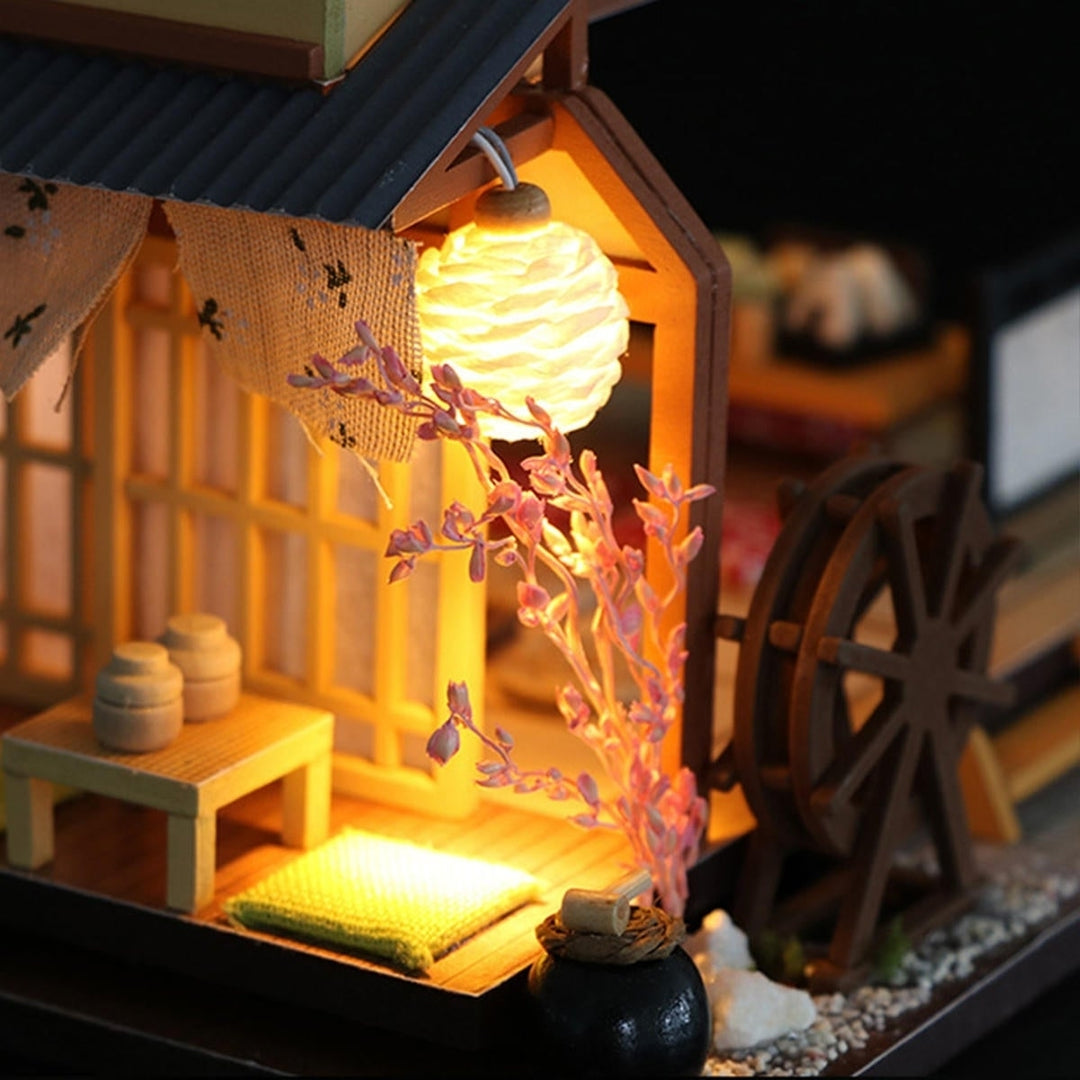 DIY Miniature Wooden Furniture LED Kit Japanese Style Handcraft Toy Doll House Gift Image 4
