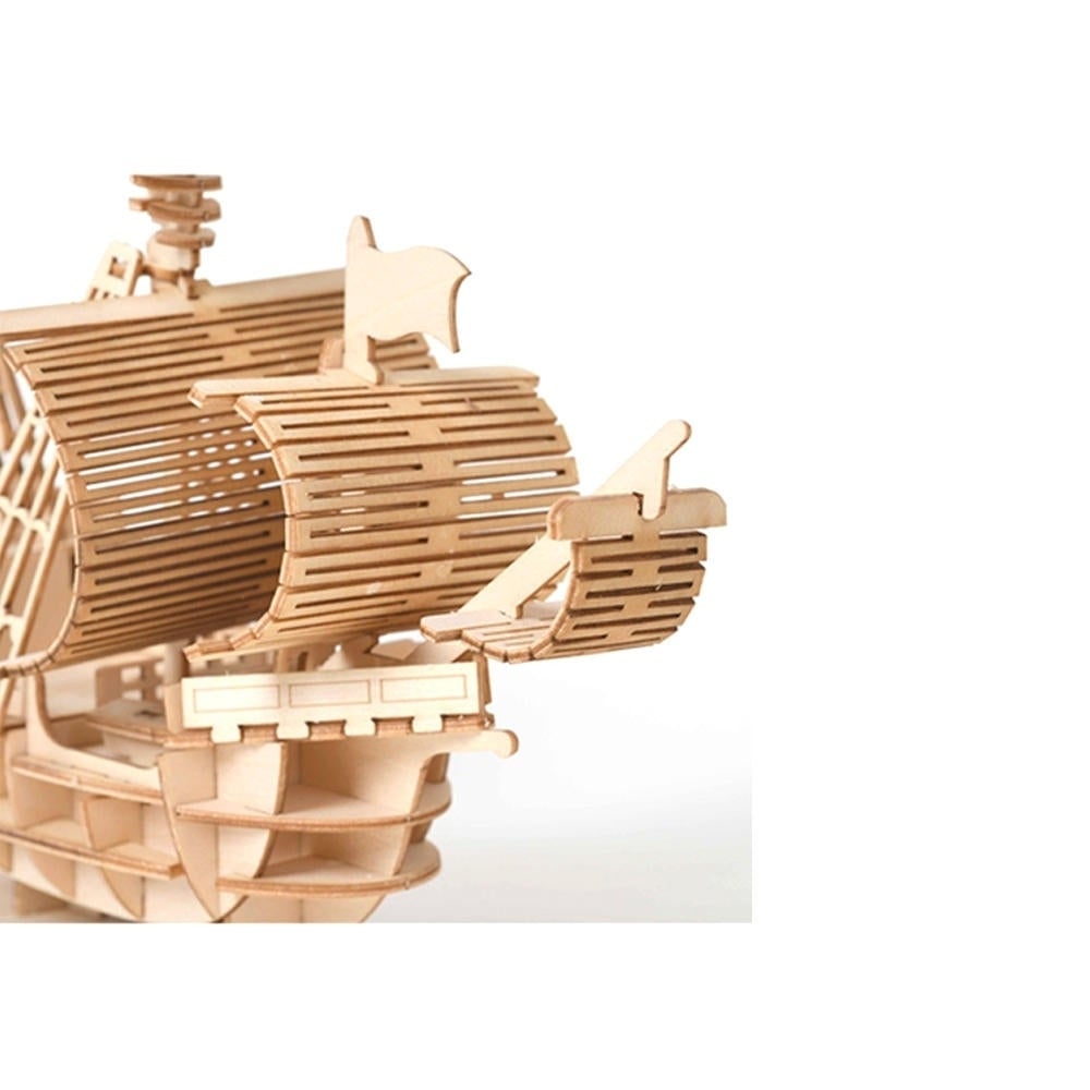 DIY 3D Wooden Handmade Assemble Three-dimensional Marine Sailing Ship Model Building Toy Image 2