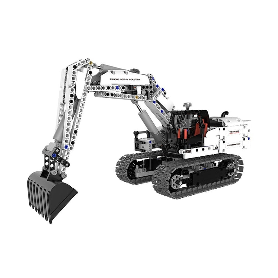 DIY Assembled Engineering Hydraulic Excavator Hook Machine Blocks Model Toys Image 1