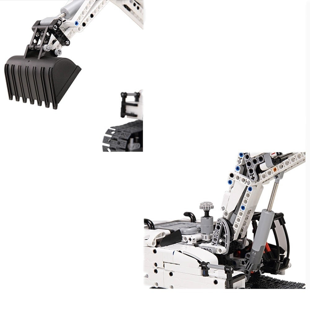 DIY Assembled Engineering Hydraulic Excavator Hook Machine Blocks Model Toys Image 4