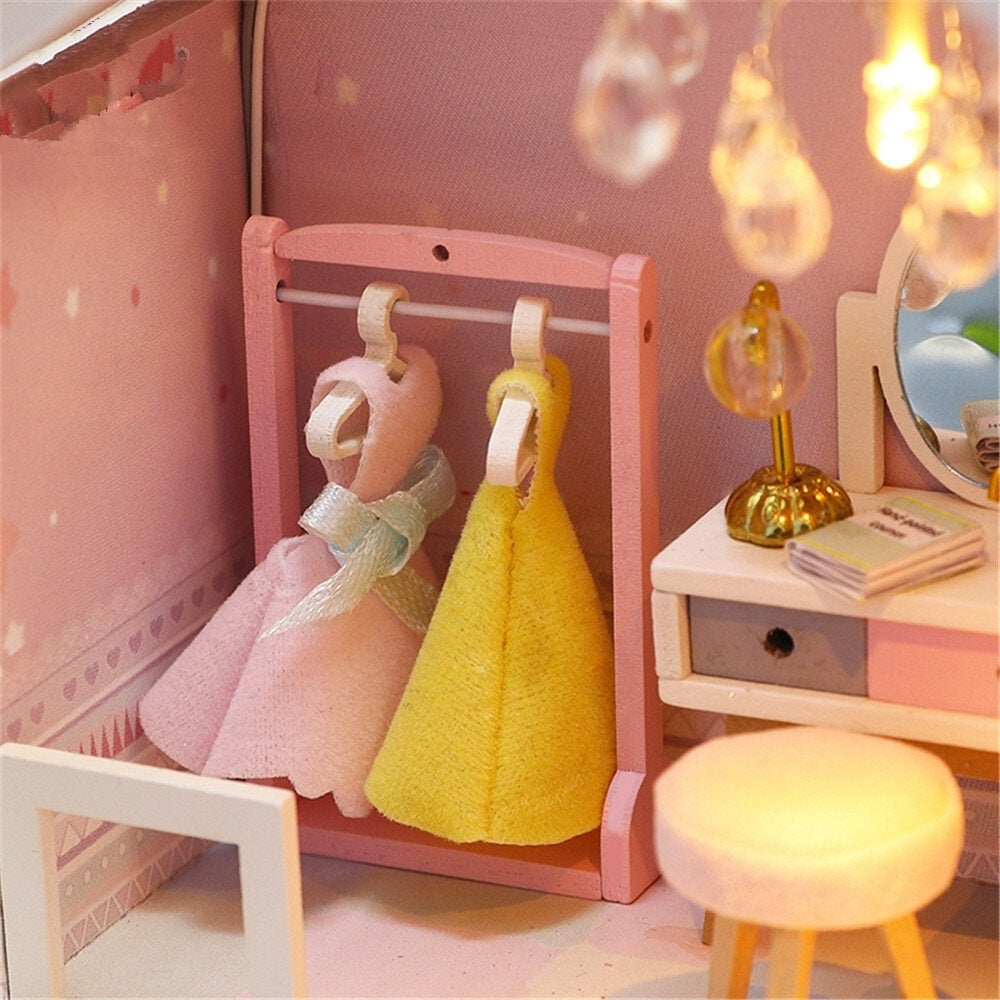 DIY Assembled Cottage Love of Cherry Tree Doll House Kids Toys Image 7