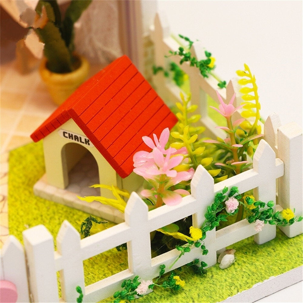 DIY Assembled Cottage Love of Cherry Tree Doll House Kids Toys Image 8