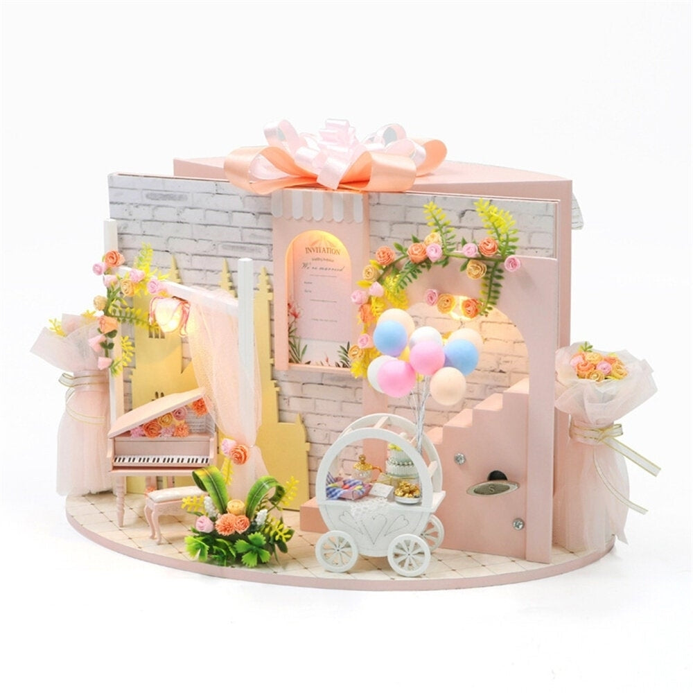 DIY Doll House Creative Valentines Day Birthday Gift Wedding Engagement Scene Bridal Shop Model With Furniture Image 1