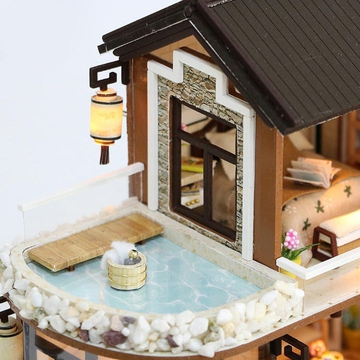 DIY Doll House Dream In Ancient Town With Cover Music Movement Gift Decor Toys Image 2