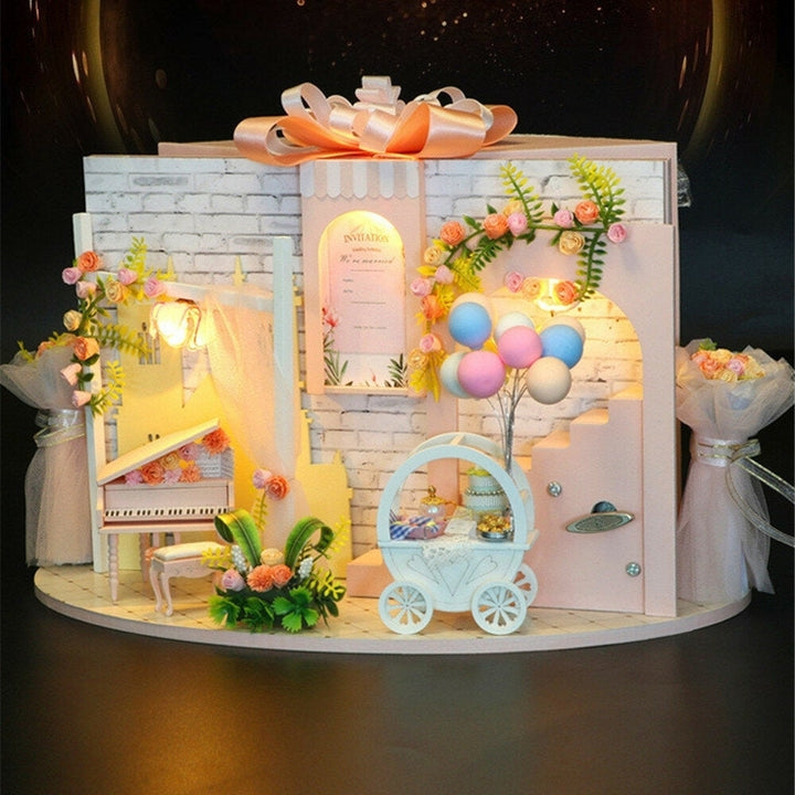 DIY Doll House Creative Valentines Day Birthday Gift Wedding Engagement Scene Bridal Shop Model With Furniture Image 6