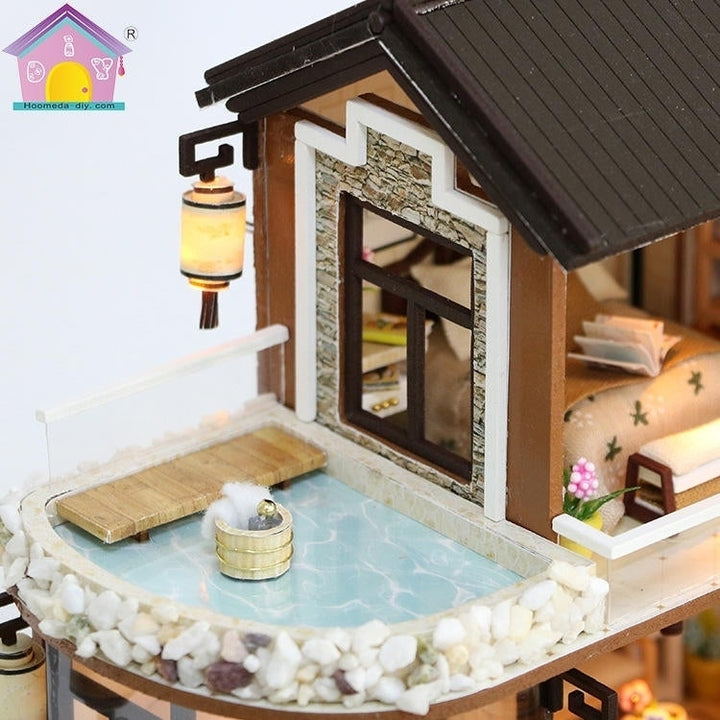 DIY Doll House Dream In Ancient Town With Cover Music Movement Gift Decor Toys Image 6