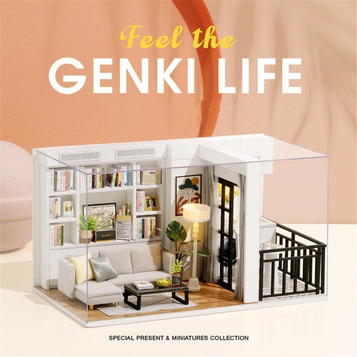 DIY Doll House Life Style QT-005-B Mini Collection Model Hand-assembled Model Toys with Dust Cover Image 3