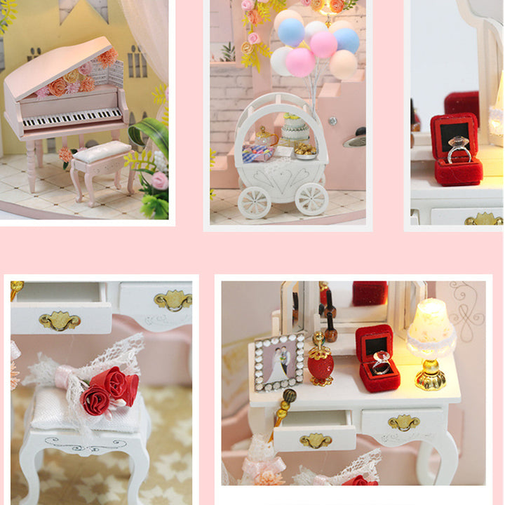 DIY Doll House Creative Valentines Day Birthday Gift Wedding Engagement Scene Bridal Shop Model With Furniture Image 7