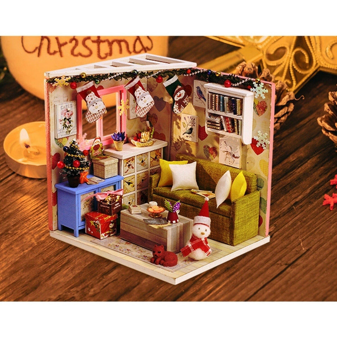 DIY Doll House House Handmade Assembled Educational Toy Art House Christmas Gift Creative Birthday Gift With Dust Cover Image 2