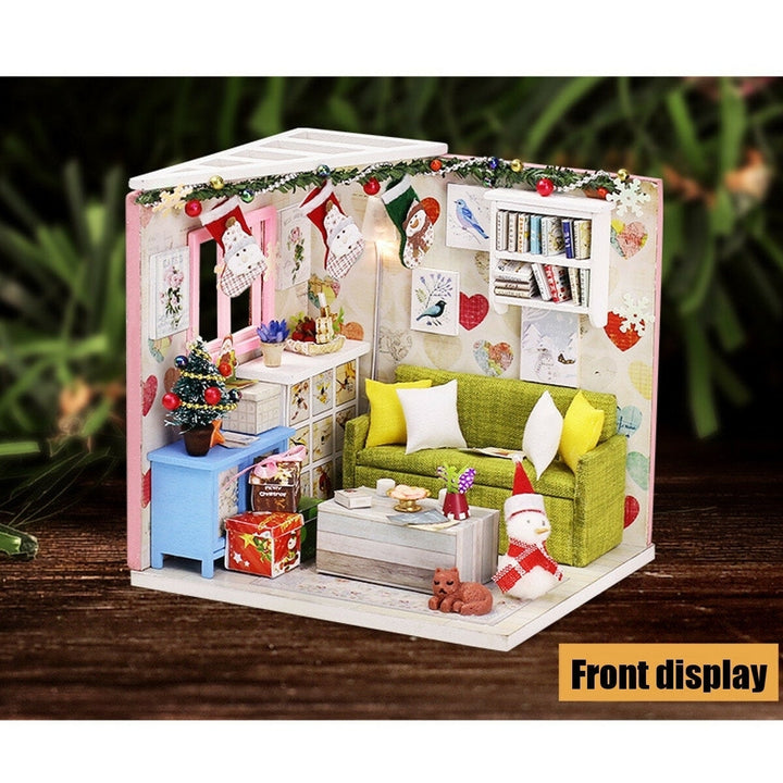 DIY Doll House House Handmade Assembled Educational Toy Art House Christmas Gift Creative Birthday Gift With Dust Cover Image 3