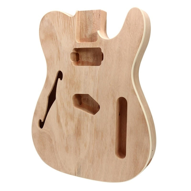 DIY Electric Guitar Mahogany Wood Body Telecaster Thinline Style Body Part Single F Hole Image 1