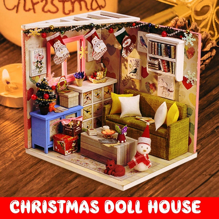 DIY Doll House House Handmade Assembled Educational Toy Art House Christmas Gift Creative Birthday Gift With Dust Cover Image 6