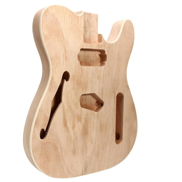 DIY Electric Guitar Mahogany Wood Body Telecaster Thinline Style Body Part Single F Hole Image 2