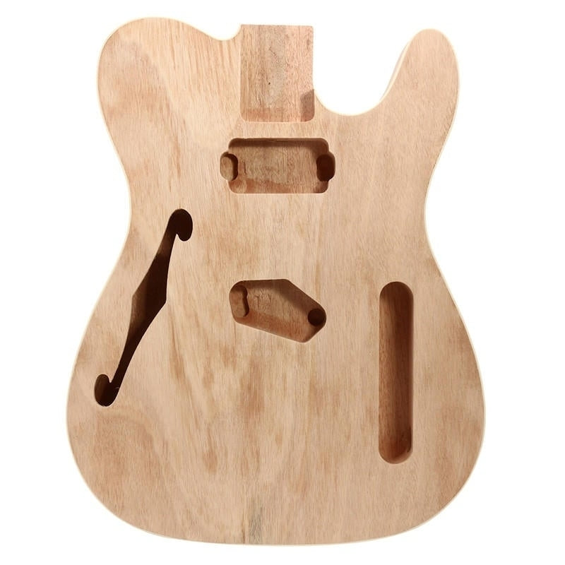 DIY Electric Guitar Mahogany Wood Body Telecaster Thinline Style Body Part Single F Hole Image 3