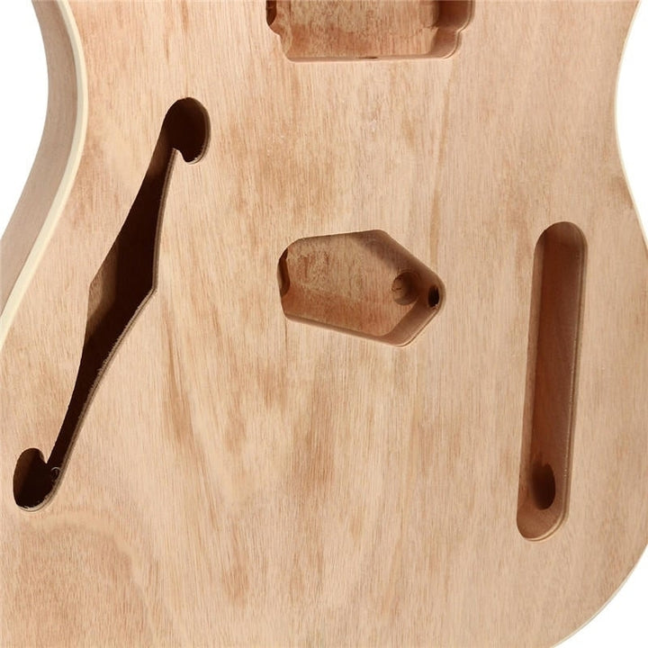 DIY Electric Guitar Mahogany Wood Body Telecaster Thinline Style Body Part Single F Hole Image 4
