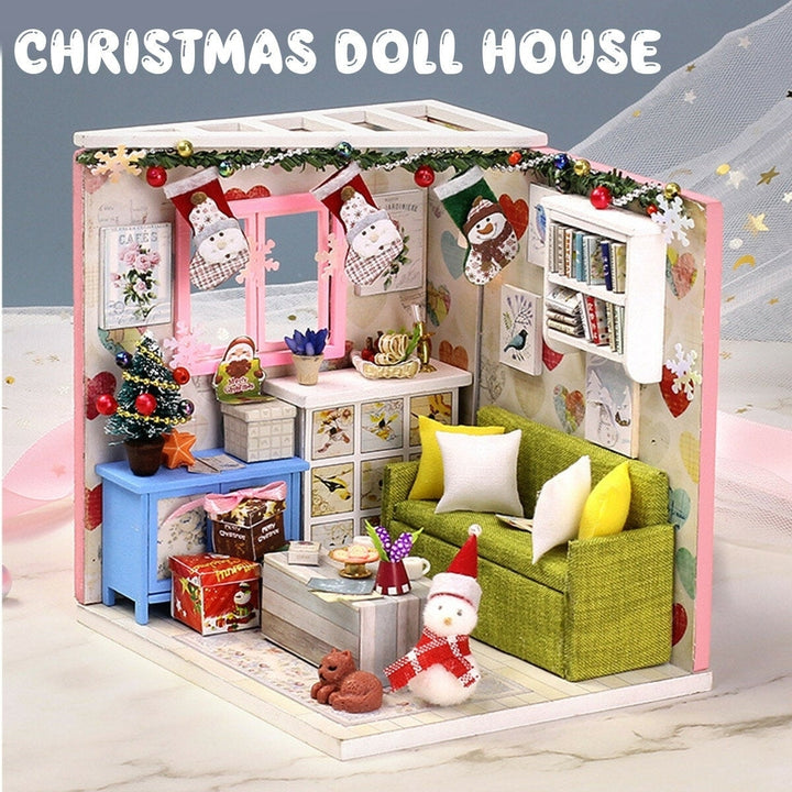 DIY Doll House House Handmade Assembled Educational Toy Art House Christmas Gift Creative Birthday Gift With Dust Cover Image 7