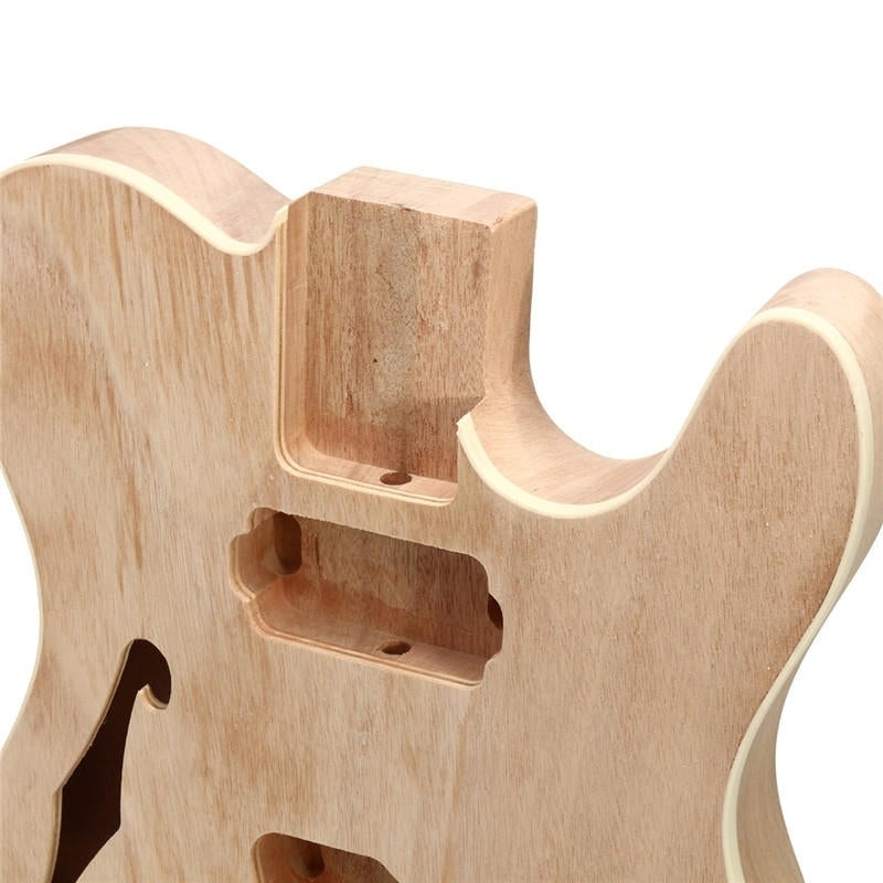 DIY Electric Guitar Mahogany Wood Body Telecaster Thinline Style Body Part Single F Hole Image 6