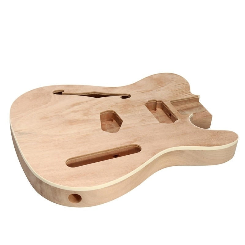 DIY Electric Guitar Mahogany Wood Body Telecaster Thinline Style Body Part Single F Hole Image 7
