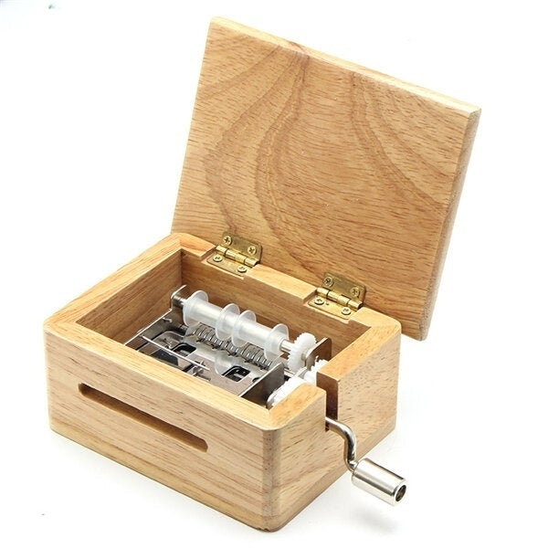 DIY Hand-Cranked Music Box 15 Tone Wooden Box With Hole Puncher And Paper Tapes Birthday Gift Present Image 4