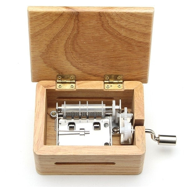 DIY Hand-Cranked Music Box 15 Tone Wooden Box With Hole Puncher And Paper Tapes Birthday Gift Present Image 4