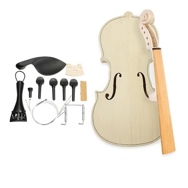 DIY Natural Solid Wood Violin Fiddle 4,4 Size Kit Spruce Top Maple Back Fiddle Image 10