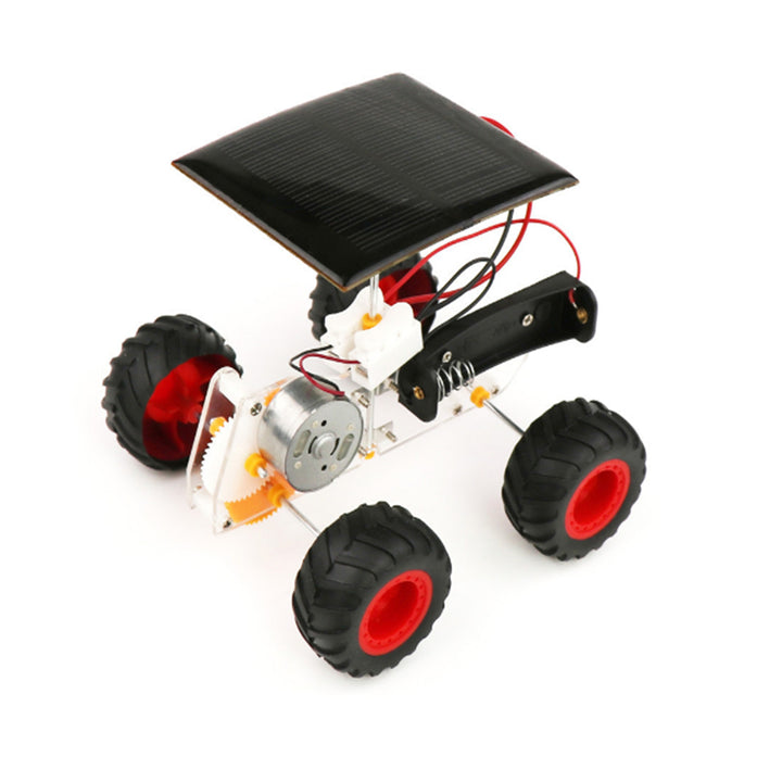 DIY Solar Electric Hybrid Car Manual Electric Mechanical Car Technology Small Production Solar Powered Toy Image 1