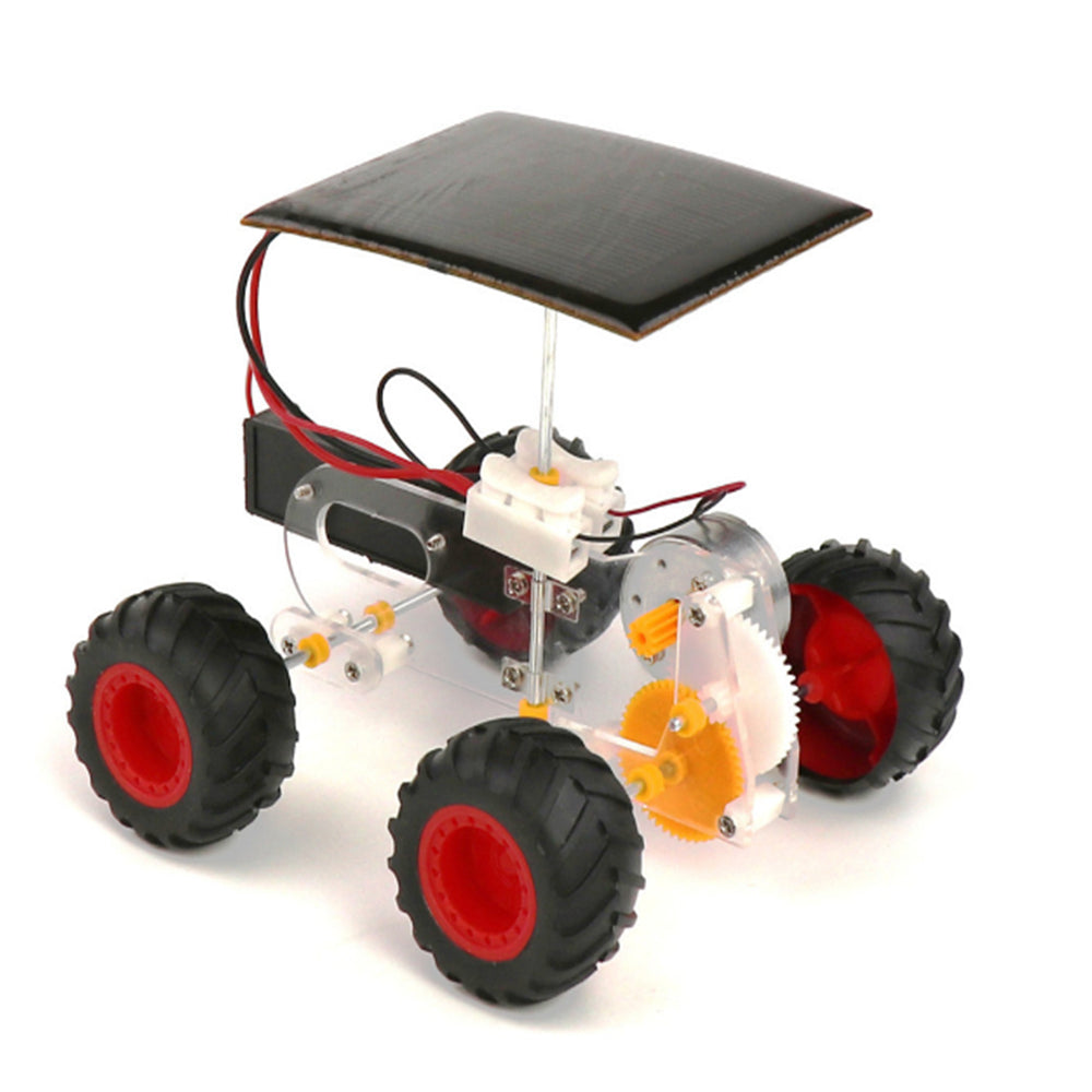 DIY Solar Electric Hybrid Car Manual Electric Mechanical Car Technology Small Production Solar Powered Toy Image 4