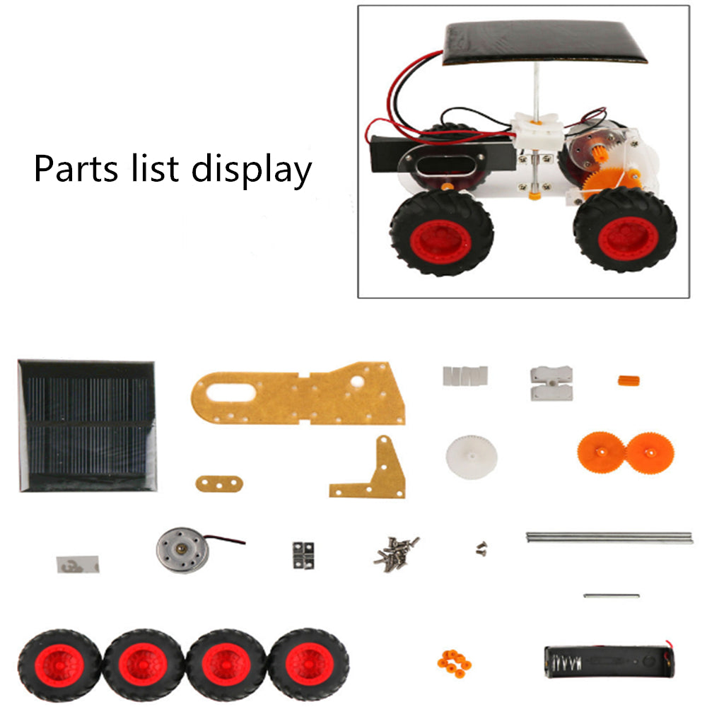 DIY Solar Electric Hybrid Car Manual Electric Mechanical Car Technology Small Production Solar Powered Toy Image 4