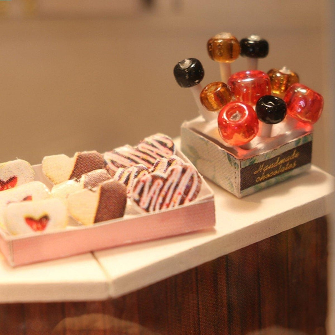 Doll House Kit DIY Miniature Wooden Handmade House Cake Shop Kids Craft Toys Image 7