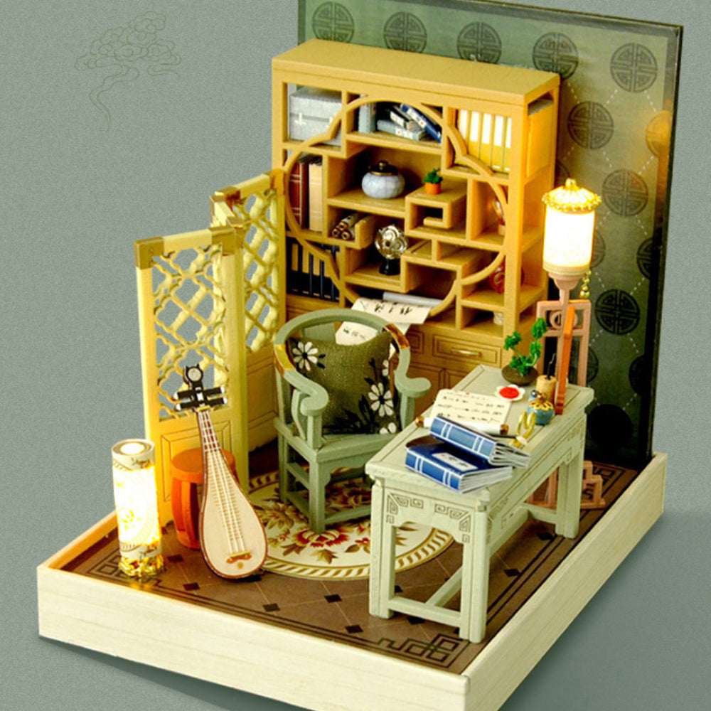 Doll House TW37 Ink Color Collection of Qingdai Creative Antiquity Scene Handmade Small House Image 2