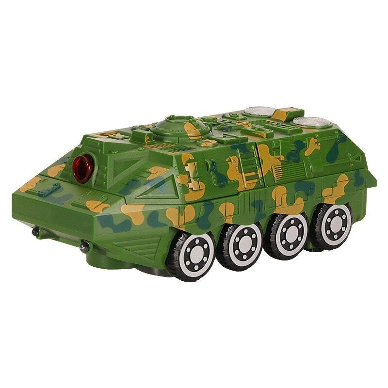 Electric Acousto-optic Universal Wheel Transform Armed Vehicle Model with LED Lights Music Diecast Toy for Kids Gift Image 1