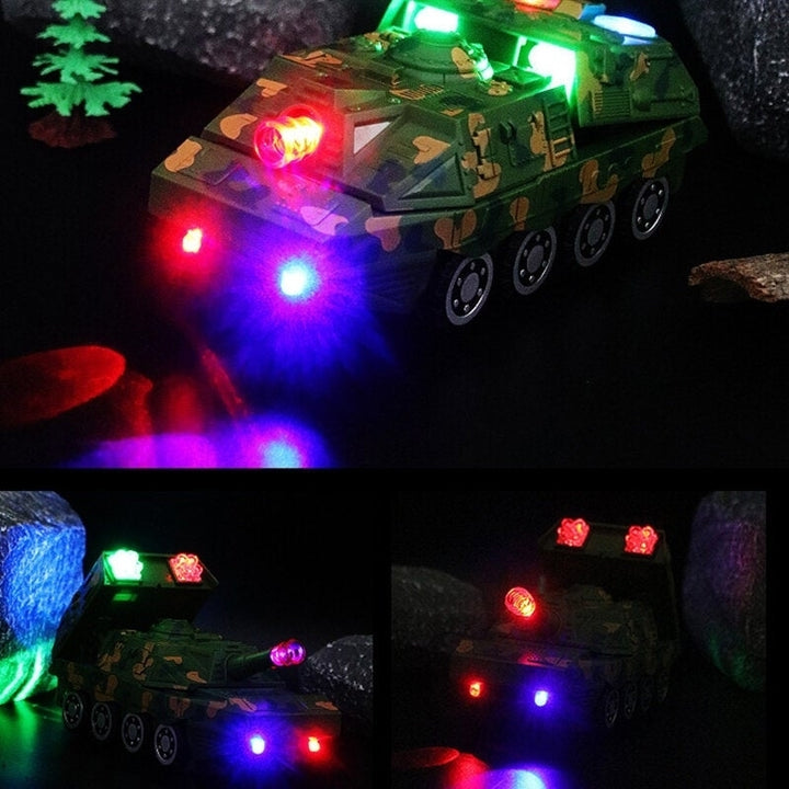 Electric Acousto-optic Universal Wheel Transform Armed Vehicle Model with LED Lights Music Diecast Toy for Kids Gift Image 8